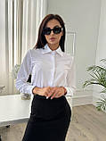 Жіноча класична блузка софт на кнопках, фото 3