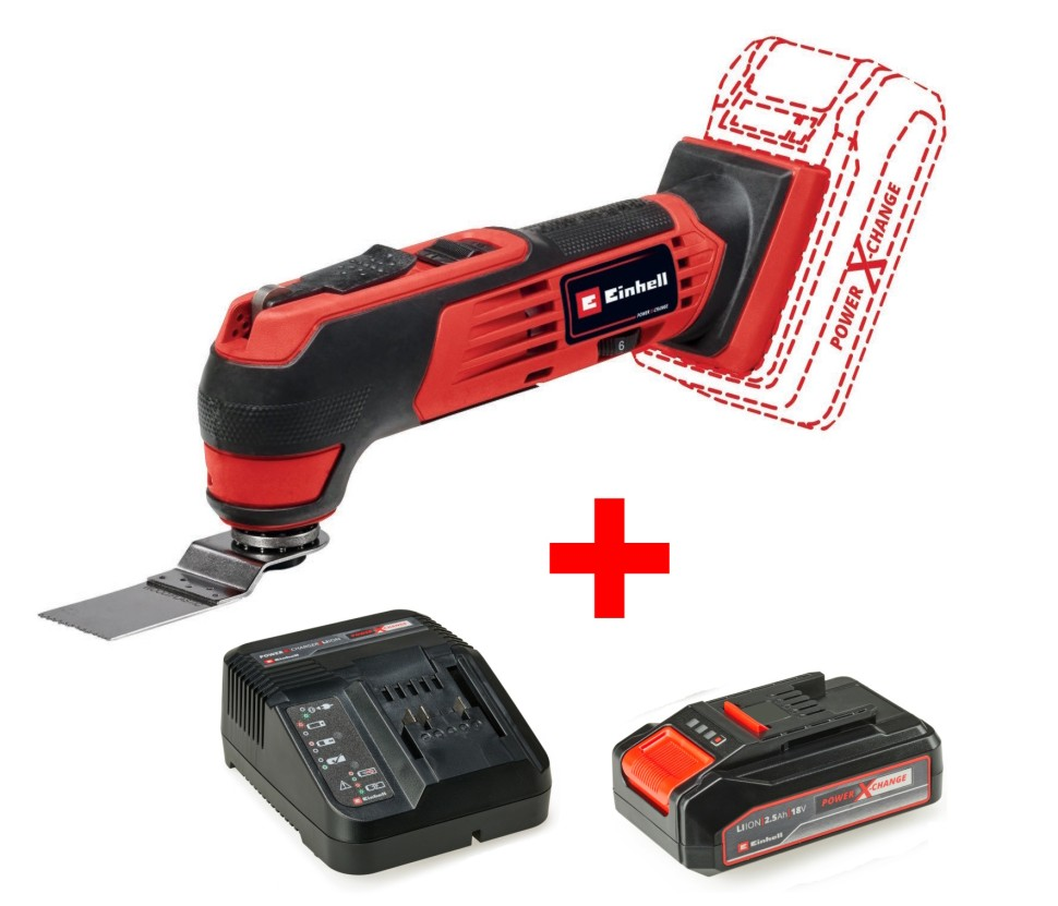 Потужний багатофункціональний інструмент акумуляторний Einhell TE-MG 18/1 Li - Solo : з АКБ 18V 2.5Ah