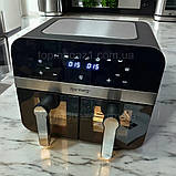 Фритюрниця з двома чашами Rainberg 4200 Вт мультипіч гриль безмасляна 13 л з антипригарним покриттям, фото 6