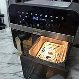 Фритюрниця з двома чашами Rainberg 4200 Вт мультипіч гриль безмасляна 13 л з антипригарним покриттям, фото 8