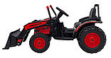 Акумуляторний трактор для дітей, червоний + ківш з рухомою рукою + пульт дистанційного керування + повільний, фото 6