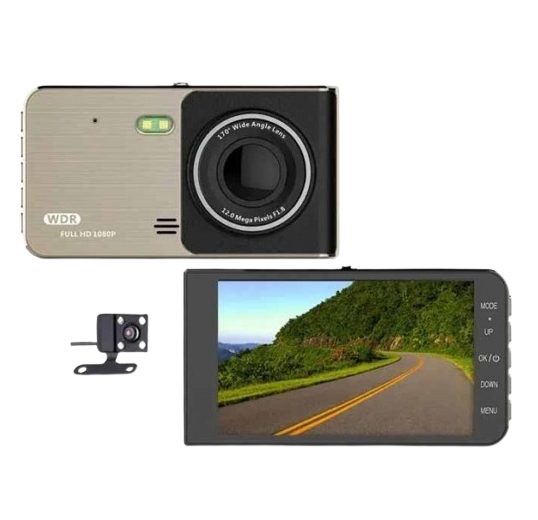 Автомобільний відеореєстратор DVR T-712TP (2 камери) Full HD, фото 1