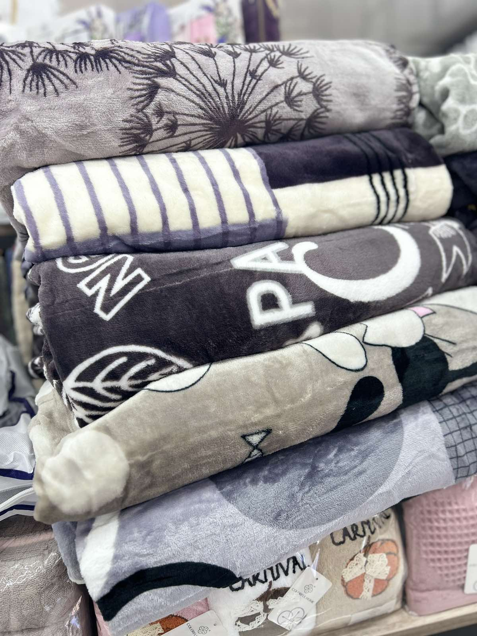 Плед шарпей розмір євро мікс квітів у пачці від 5 шт., фото 1