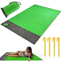 Килимок для пляжу Антипісок з чохлом (150×140см), Зелений / Килимок для пікніка / Пляжна підстилка