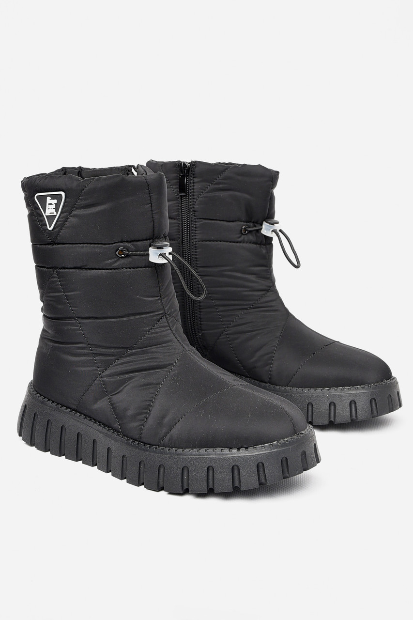 Дутики дитячі для дівчинки на флісі чорного кольору р.34 197763P, фото 1