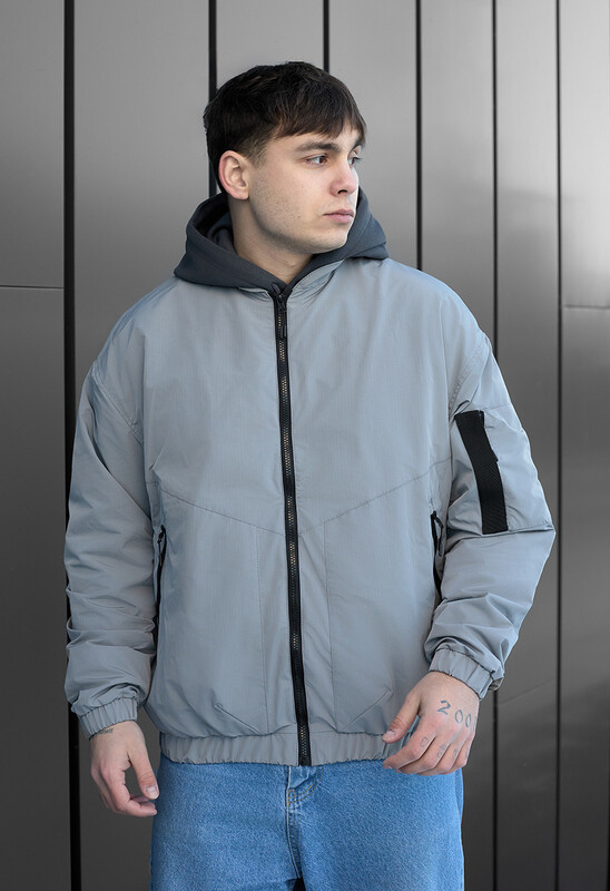 Однотонний оверсайз бомбер Staff ray gray oversize