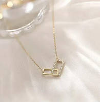 Тонкий ланцюжок із підвіскою жіночий зі стразами