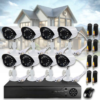 Комплект аналогового відеоспостереження на 8 камери з реєстратором та мишкою HX-A01X7L8-BT1