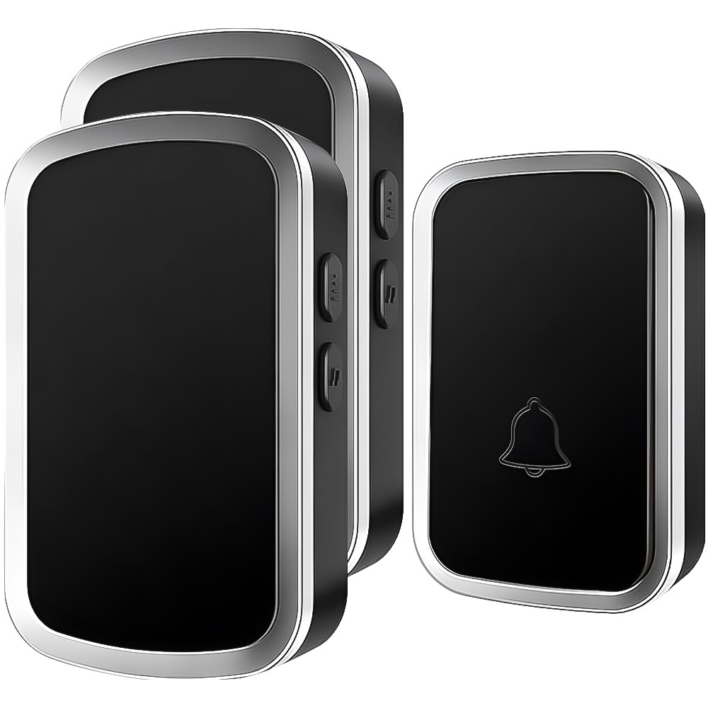 Бездротовий дверний дзвінок Digital Lion WDB-01b-2, з двома приймачами, на батарейках, до 300м, gray, фото 1