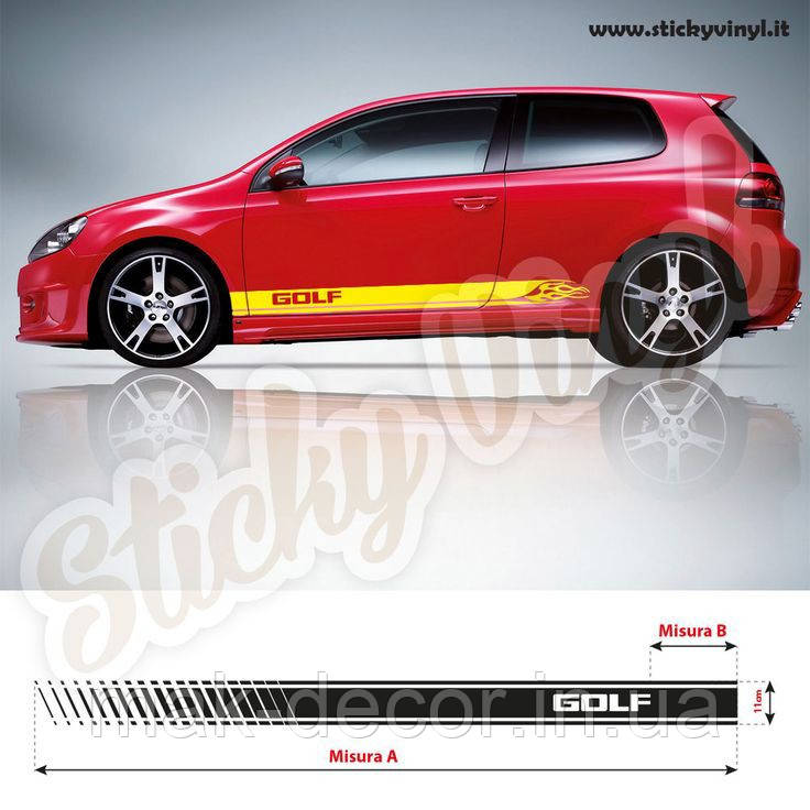 Вінілові наклейки на авто "Смуги Golf" 10х210 см х 2 шт.