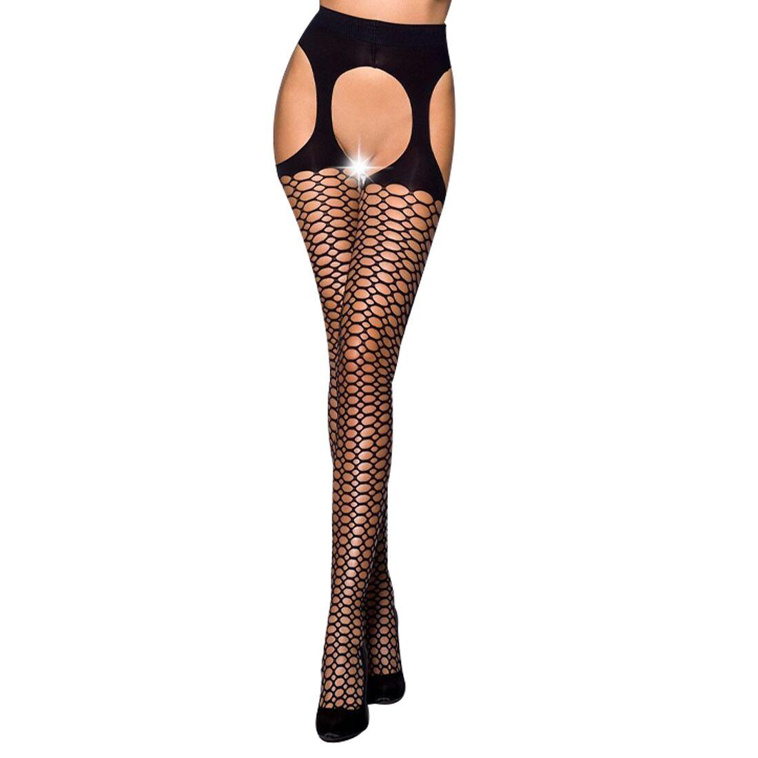 Еротичні колготки TIOPEN 004 nero 3/4 (fishnet 40 den) - Passion, імітація панчіх і пояси