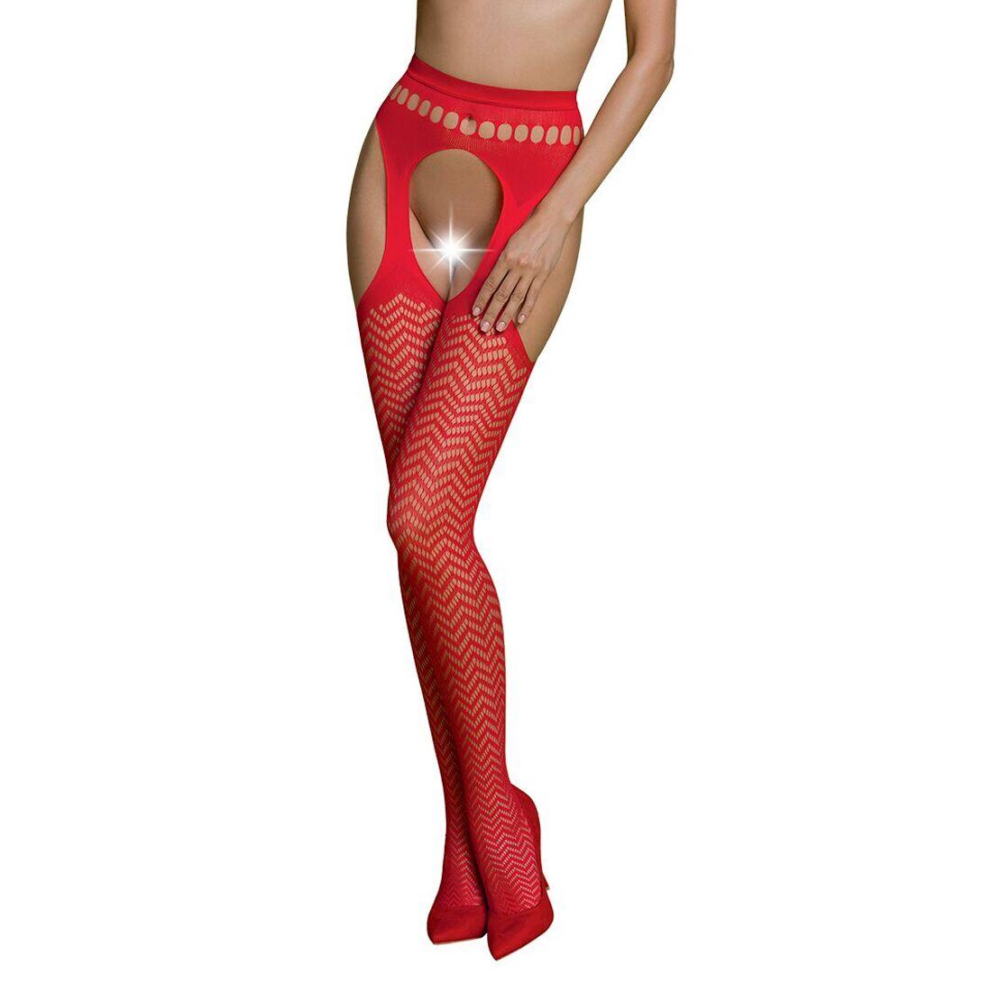 Еротичні колготки-бодистокінг Passion ECO S002 red