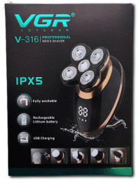 Електробритва з бездротовим зарядом і ергономічним дизайном XPRO VGR V-316 (41269-316_668), фото 1