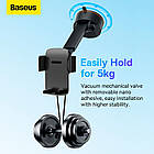 Тримач Baseus Easy Control Clamp Car Mount Holder Pro (Suction Cup Version) |5.4-6.7" чорний, фото 10