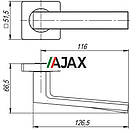 Ручка роздільна ERGO JK SN/CP-3 матовий нікель/хром, фото 7