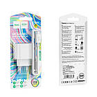 Адаптер мережевий Hoco Type-C Cable Fighter single port charger C109A |1USB, 18W/3A, QC| білий, фото 9