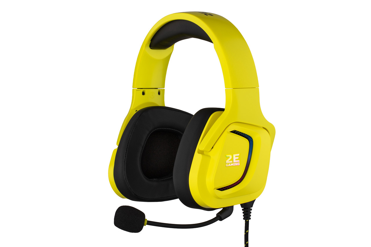 Гарнітура ігрова HG340, 7.1, USB-A, RGB, 2м, жовтий 2E Basic