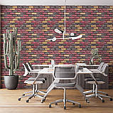 Самоклеючі шпалери в рулонах текстурні з термоізоляцією 2800х500х1,5мм, червона катериновлавська цегла, фото 7