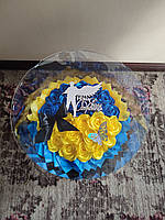 Букет з атласних стрічок в акриловому цілерні