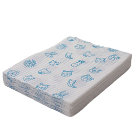 Серветки нагрудні для пацієнта 3 шарові 33х41 см 50 шт. Білі дитячі з мордочками