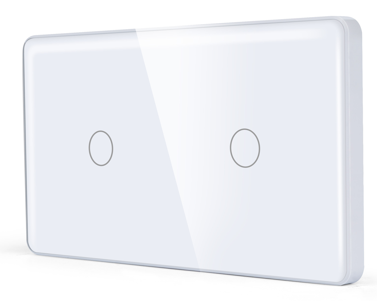Подвійний вимикач з WiFi + BLE 1DAL | (1+1 сенсор) Біле Скло, З нулем (G157D-SW1GX2.WF.WT)