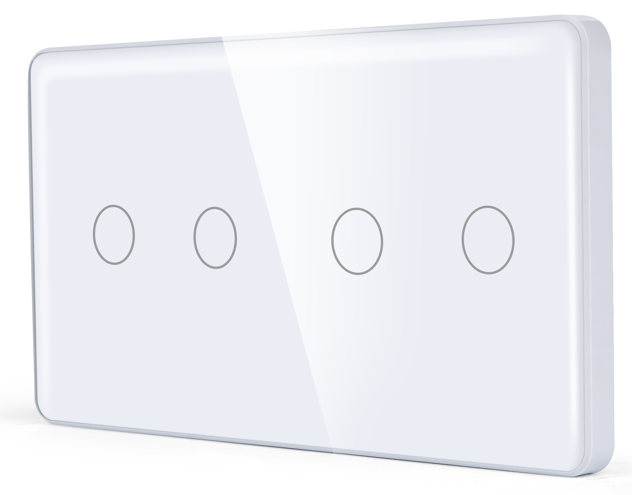 Подвійний вимикач з WiFi + BLE 1DAL | (2+2 сенсор) Біле Скло, З нулем (G157D-SW2GX2.WF.WT)