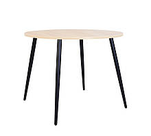 Стіл обідній Modern lite 4L black дсп h18 береза полярна ​​d900 мм (Новий Стиль ТМ)