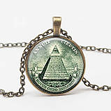 Шикарний кулон ілюмінати всевидюче око масонське око символ масонів античний підвіска амулет талісман, фото 2