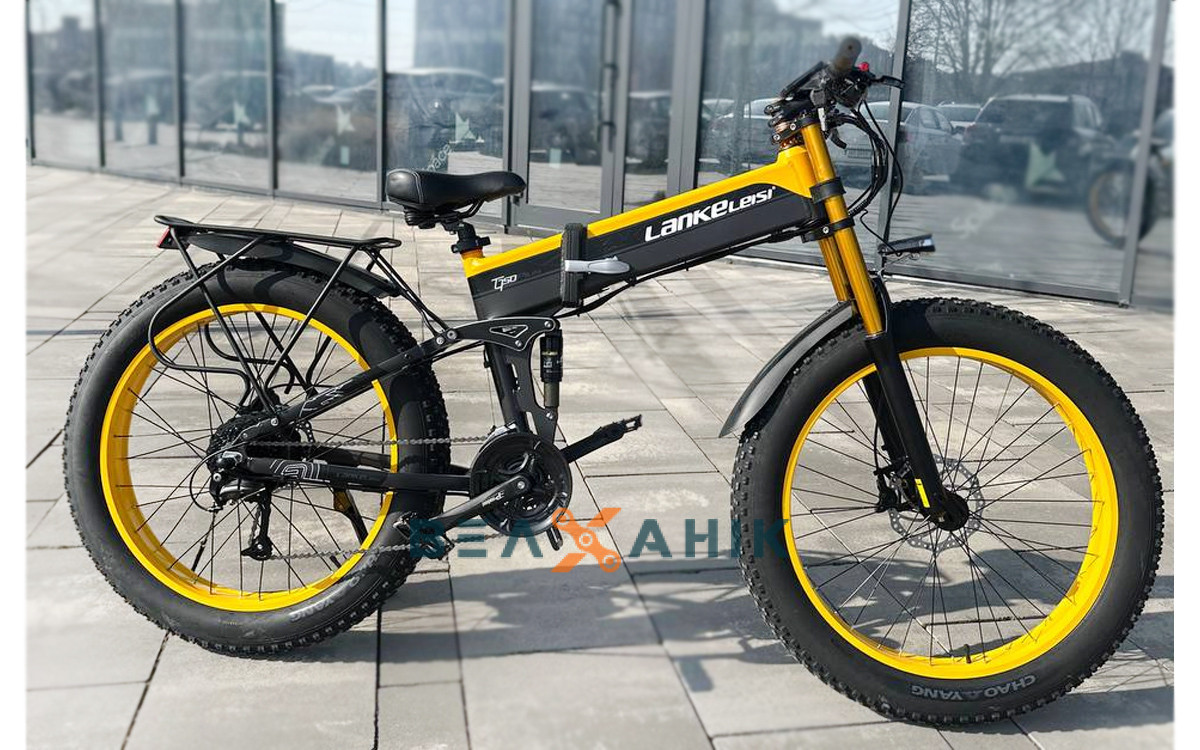 Електровелосипед Fatbike LANKELEISI T750 Plus 48V 1000W 17.5Ah Yellow