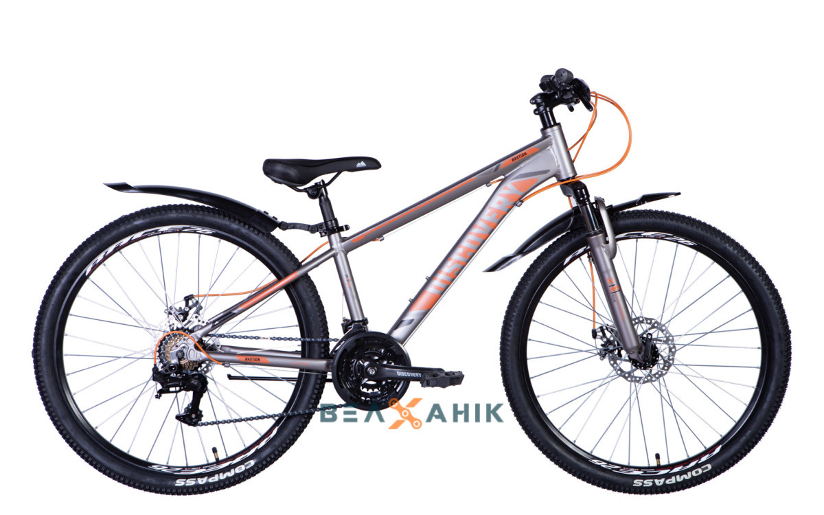 Велосипед 26" Discovery BASTION AM DD (рама 13") сріблясто-помаранчевий мат
