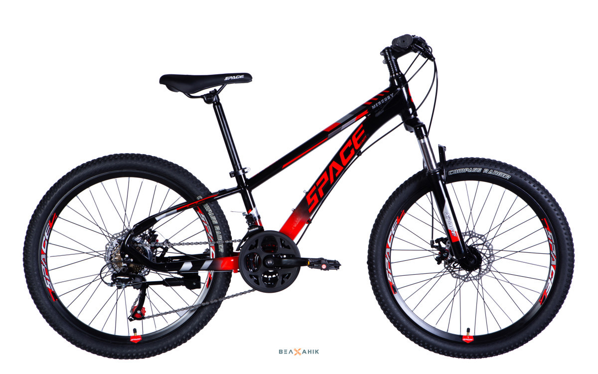 Велосипед 24" SPACE MERCURY DD FR (рама-11") AL чорно-червоний