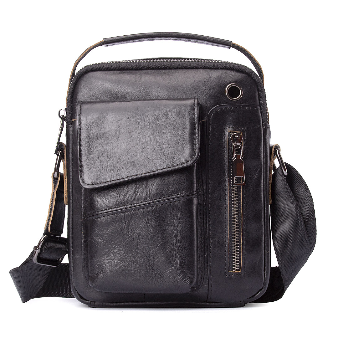 Сумка чоловіча шкіряна через плече Marrant чорна арт.00193, фото 1