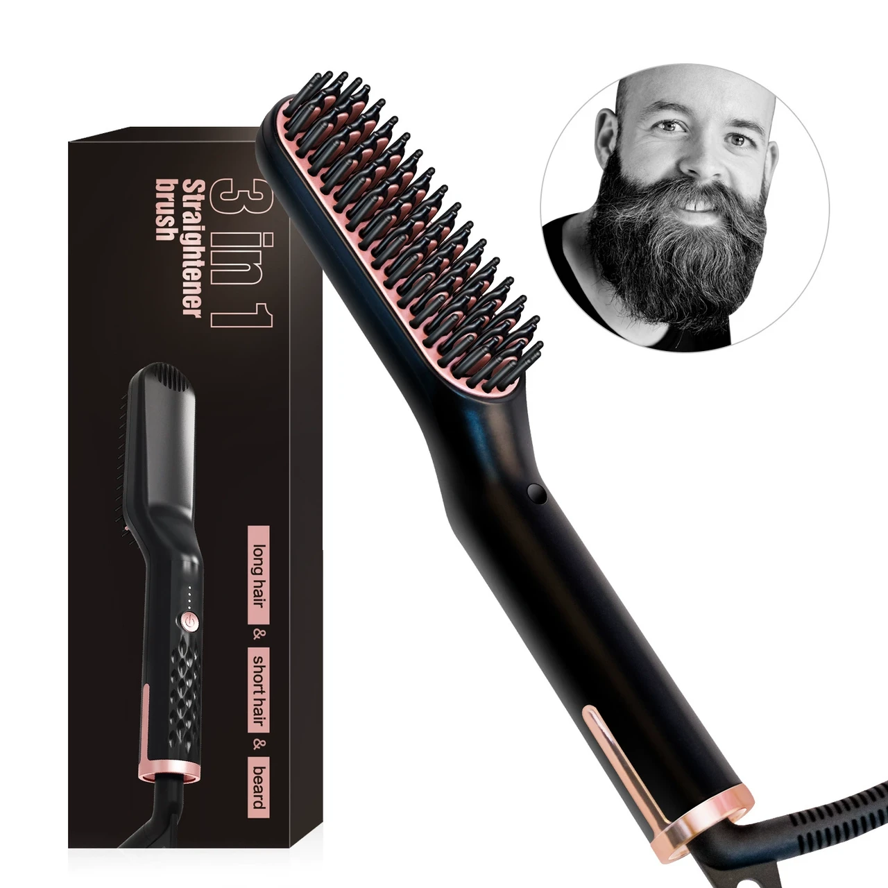Керамічний випрямляч для бороди 3 in 1 beard & hair straightener - фото 1 - id-p2530334254