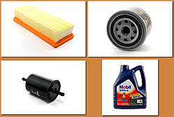 Набір для ТО двигуна Таврія Славута, ЗАЗ 1102, Пікап 11055 ІНЖЕКТОР (масло Mobil  + фільтри 3 шт  )