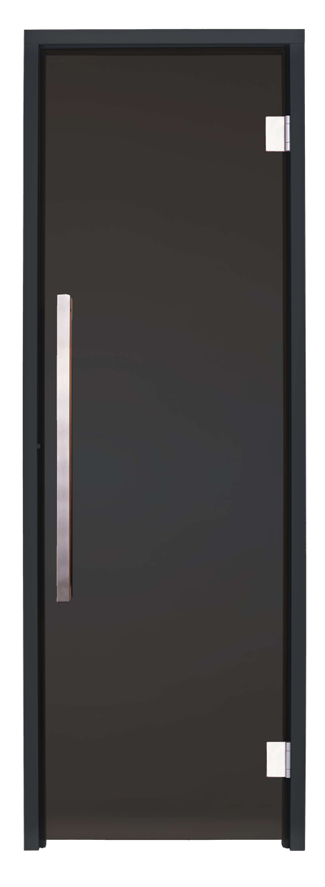 Скляні двері для хамаму GREUS Black Edition 70/200 Dark grey
