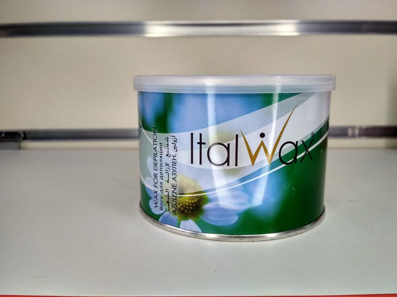 Банковий віск Ital Wax у банці 400 мл азулен Італ вакс для депіляції