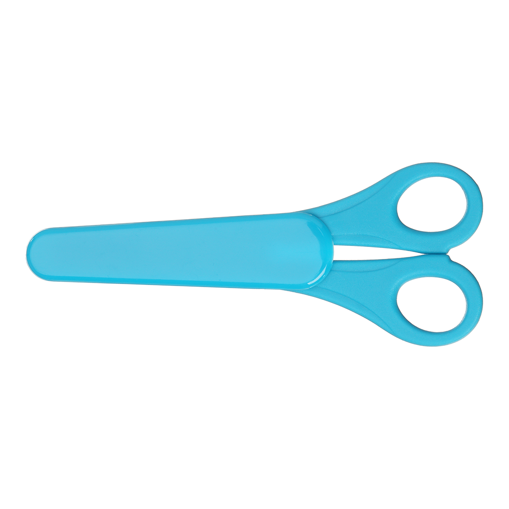 Ножиці дитячі 135 мм із лінійкою в чохлі синій KIDS Line