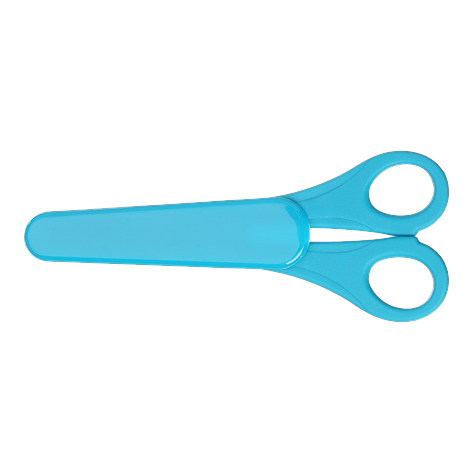 Ножиці дитячі 135 мм із лінійкою в чохлі синій KIDS Line, фото 1