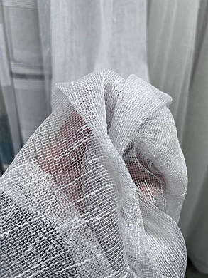 Тюль льон однотонний заввишки 3м. білий, фото 4