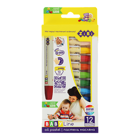 Пастель олійна JUMBO 12 кольорів BABY Line, фото 1
