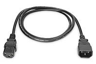 Кабель живлення Digitus C14-C13 M/F, 1.2m, 0.75qmm, black (AK-440201-012-S)