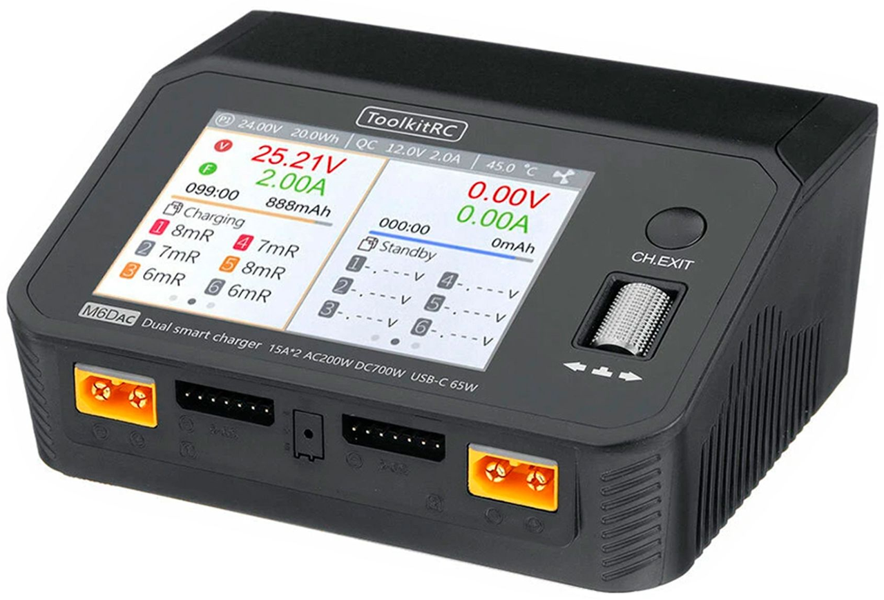 Зарядний пристрій ToolkitRC M6DAC із вбудованим блоком живлення AC=200W DC=700W ОРИГІНАЛ