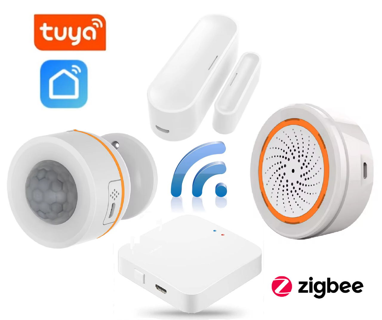 Розумний комплект охоронної сигналізації 1DAL AlarmKit ZB3 | ZigBee датчики захисту від проникнення в будинок | APP Tuya