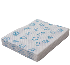 Серветки нагрудні для пацієнта 3 шарові 33х41 см 50 шт. Білі дитячі з мордочками