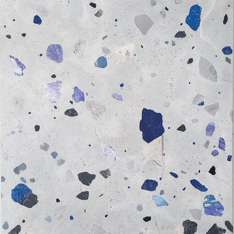 Фотофон вініловий сіре тераццо з синіми камінцями, квадратний фон для фотографії та зйомки 60x60 см, №553612, фото 1