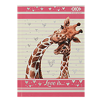 /Блокнот LOVE IS А6 64 л клітинка тв обл мат ламін + лак рожевий KIDS Line