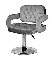 Крісло з підлокітниками Gor CH-Base поворотне з регулюванням висоти, на круглій хромованій опорі, оббивка, фото 3