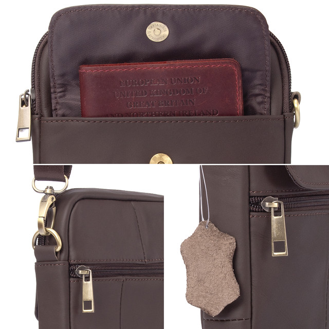 Чоловіча сумка через плече шкіряна Joyir коричневого кольору арт.00207 Чоловіча сумка через плече шкіряна Joyir коричневого кольору арт.00207