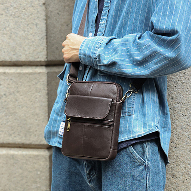 Чоловіча сумка через плече шкіряна Joyir коричневого кольору арт.00207 Чоловіча сумка через плече шкіряна Joyir коричневого кольору арт.00207