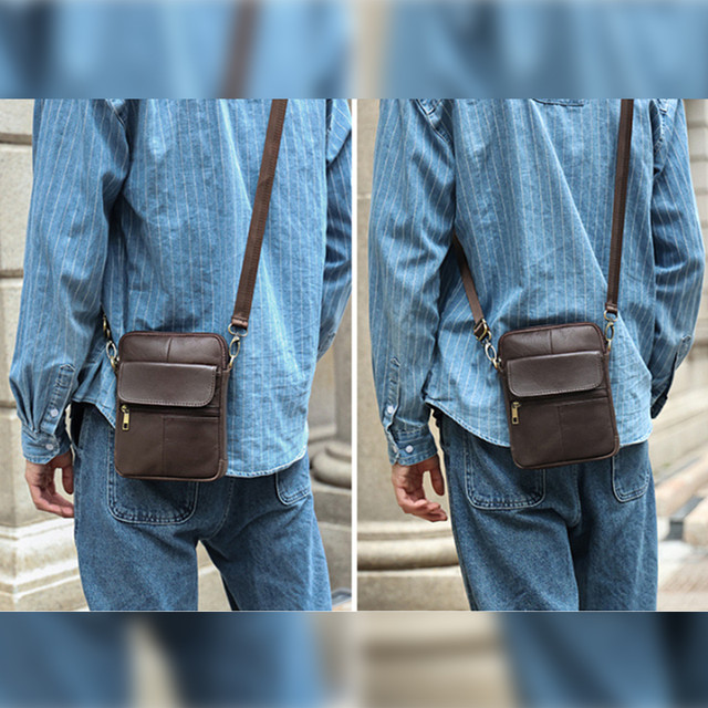 Чоловіча сумка через плече шкіряна Joyir коричневого кольору арт.00207 Чоловіча сумка через плече шкіряна Joyir коричневого кольору арт.00207